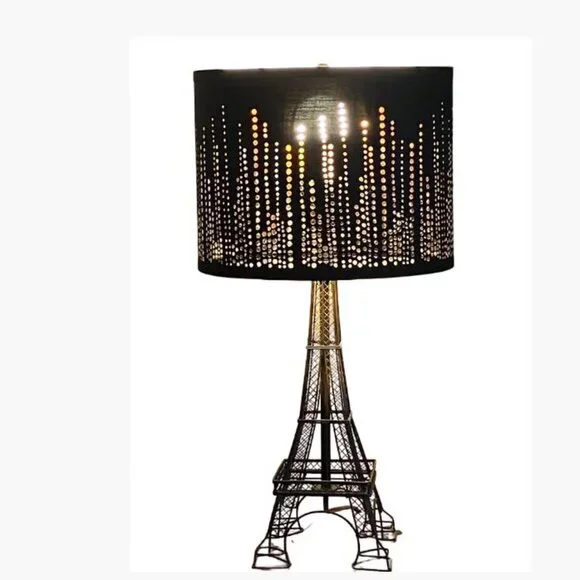 Luvkczc Black Drum Style Perforated Lampshade for Table Lamp or Floor Lamp - Picture 6 of 6